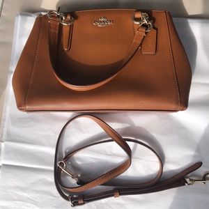 Brown leather Coach bag